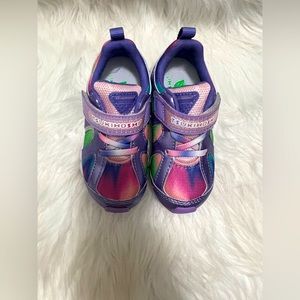 Toddler purple and rainbow sneakers